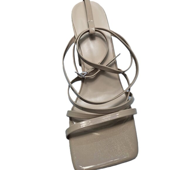 Women's Strappy Apricot Chunky Heels with Square Toe. Size 8 - Picture 6 of 9